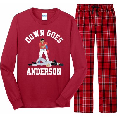 Funny Baseball Fight Down Goes Anderson Long Sleeve Pajama Set