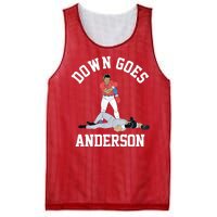 Funny Baseball Fight Down Goes Anderson Mesh Reversible Basketball Jersey Tank