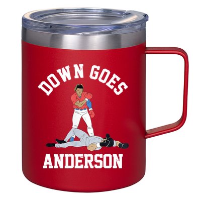 Funny Baseball Fight Down Goes Anderson 12oz Stainless Steel Coffee Mug