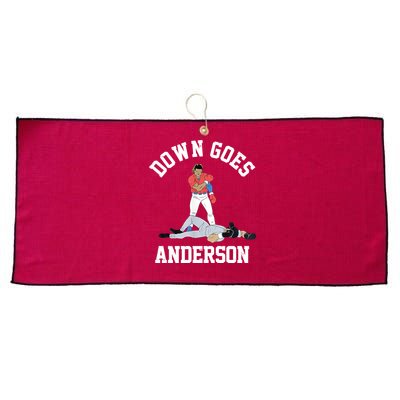 Funny Baseball Fight Down Goes Anderson Large Microfiber Waffle Golf Towel