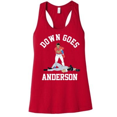 Funny Baseball Fight Down Goes Anderson Women's Racerback Tank