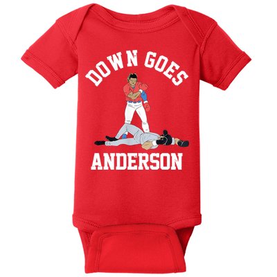 Funny Baseball Fight Down Goes Anderson Baby Bodysuit