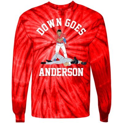 Funny Baseball Fight Down Goes Anderson Tie-Dye Long Sleeve Shirt