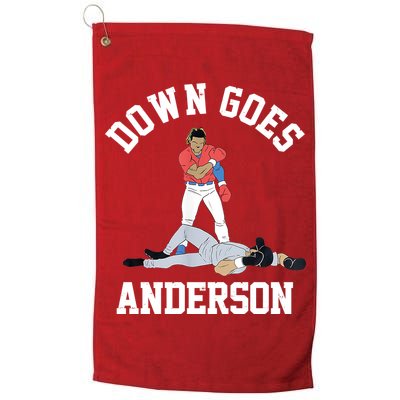 Funny Baseball Fight Down Goes Anderson Golf Towel