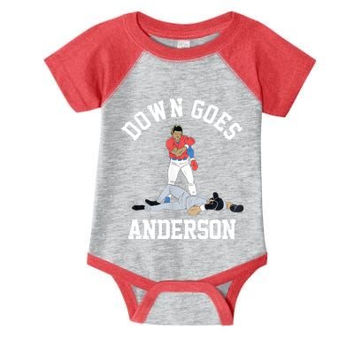 Funny Baseball Fight Down Goes Anderson Infant Baby Jersey Bodysuit