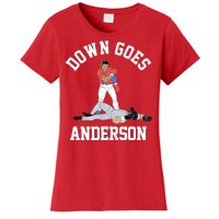 Funny Baseball Fight Down Goes Anderson Women's T-Shirt