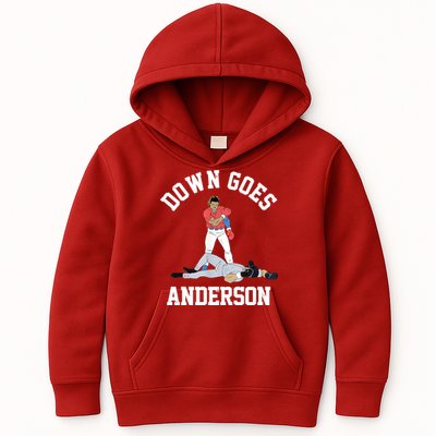 Funny Baseball Fight Down Goes Anderson Kids Hoodie