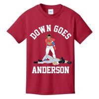 Funny Baseball Fight Down Goes Anderson Kids T-Shirt