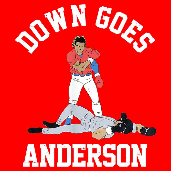 Funny Baseball Fight Down Goes Anderson Kids T-Shirt
