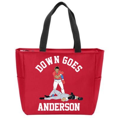 Funny Baseball Fight Down Goes Anderson Zip Tote Bag