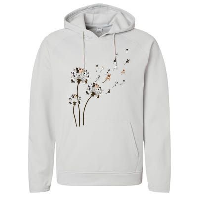 French Bulldog Flower Fly Dandelion Funny Dog Lovers Performance Fleece Hoodie