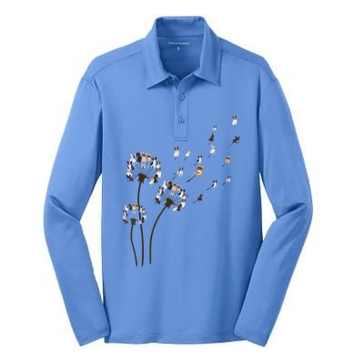 French Bulldog Flower Fly Dandelion Funny Dog Lovers Silk Touch Performance Long Sleeve Polo