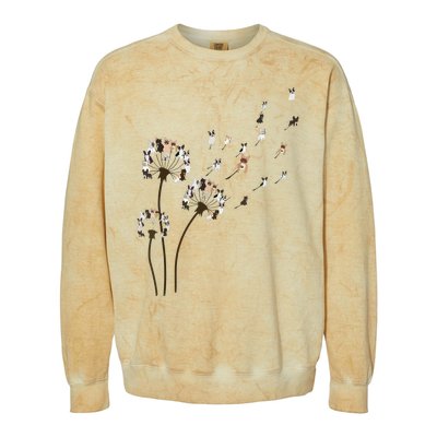 French Bulldog Flower Fly Dandelion Funny Dog Lovers Colorblast Crewneck Sweatshirt