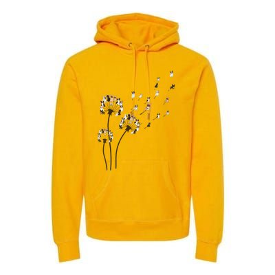 French Bulldog Flower Fly Dandelion Funny Dog Lovers Premium Hoodie