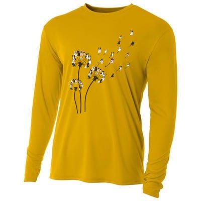 French Bulldog Flower Fly Dandelion Funny Dog Lovers Cooling Performance Long Sleeve Crew