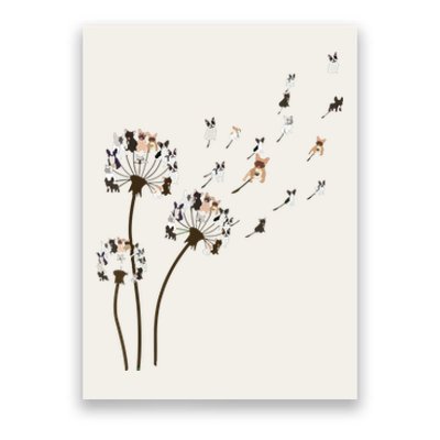 French Bulldog Flower Fly Dandelion Funny Dog Lovers Poster