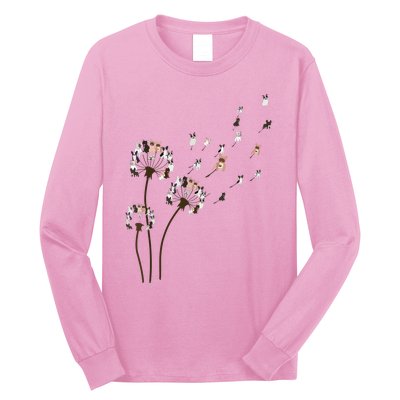 French Bulldog Flower Fly Dandelion Funny Dog Lovers Long Sleeve Shirt