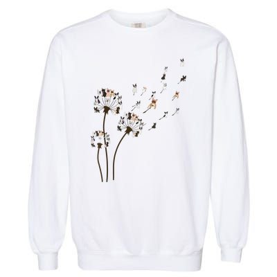 French Bulldog Flower Fly Dandelion Funny Dog Lovers Garment-Dyed Sweatshirt