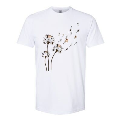 French Bulldog Flower Fly Dandelion Funny Dog Lovers Softstyle CVC T-Shirt