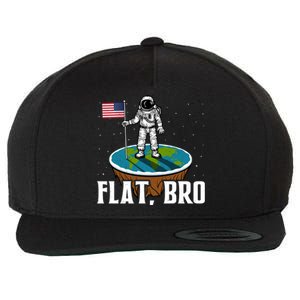 Flat Bro Funny Gift The Earth Is Flat Gift Wool Snapback Cap