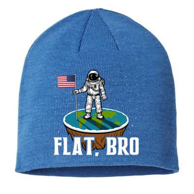 Flat Bro Funny Gift The Earth Is Flat Gift Sustainable Beanie