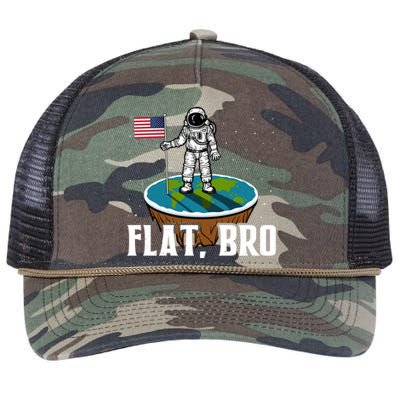 Flat Bro Funny Gift The Earth Is Flat Gift Retro Rope Trucker Hat Cap