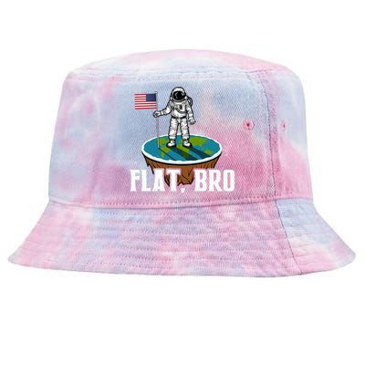 Flat Bro Funny Gift The Earth Is Flat Gift Tie-Dyed Bucket Hat