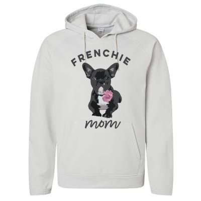 French Bulldog For Women Frenchie Mom Flower Performance Fleece Hoodie