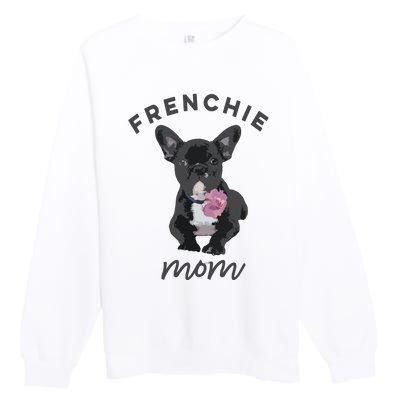 French Bulldog For Women Frenchie Mom Flower Premium Crewneck Sweatshirt