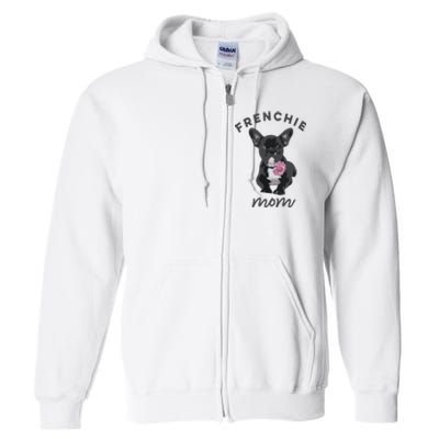 French Bulldog For Women Frenchie Mom Flower Full Zip Hoodie