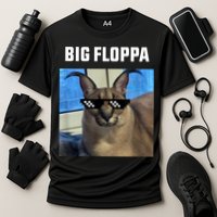 Funny Big Floppa Wearing Meme Sunglasses Cooling Performance Crew T-Shirt