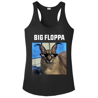 Funny Big Floppa Wearing Meme Sunglasses Ladies PosiCharge Competitor Racerback Tank