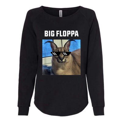 Funny Big Floppa Wearing Meme Sunglasses Womens California Wash Sweatshirt