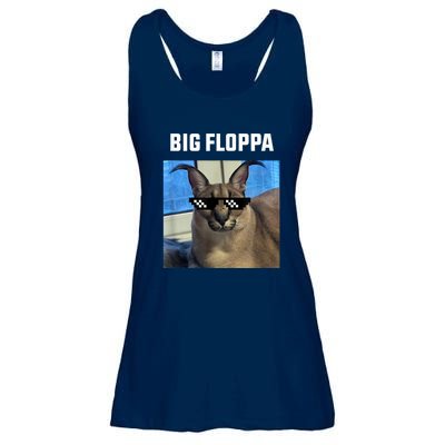 Funny Big Floppa Wearing Meme Sunglasses Ladies Essential Flowy Tank