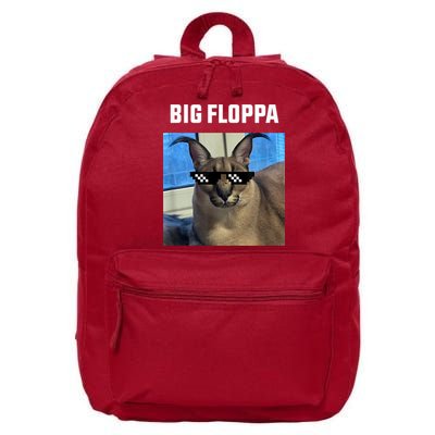 Funny Big Floppa Wearing Meme Sunglasses 16 in Basic Backpack
