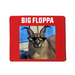 Funny Big Floppa Wearing Meme Sunglasses Mousepad