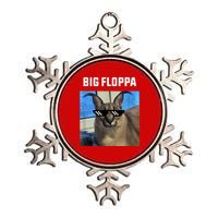 Funny Big Floppa Wearing Meme Sunglasses Metallic Star Ornament