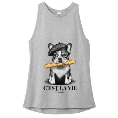 French Bulldog Frenchie Dog Lover Dad Dog Mom CEst La Vie Ladies PosiCharge Tri-Blend Wicking Tank