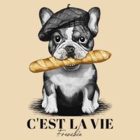 French Bulldog Frenchie Dog Lover Dad Dog Mom CEst La Vie Drawstring Bag