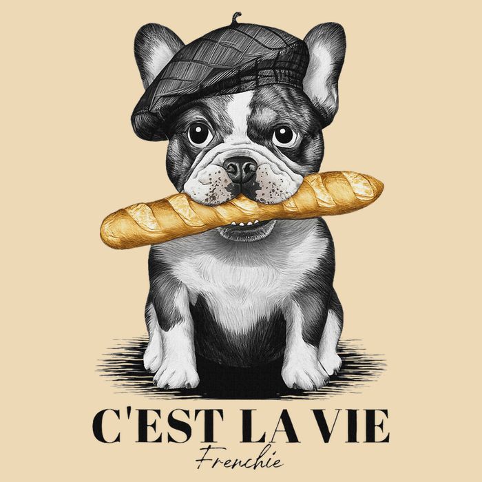 French Bulldog Frenchie Dog Lover Dad Dog Mom CEst La Vie Drawstring Bag