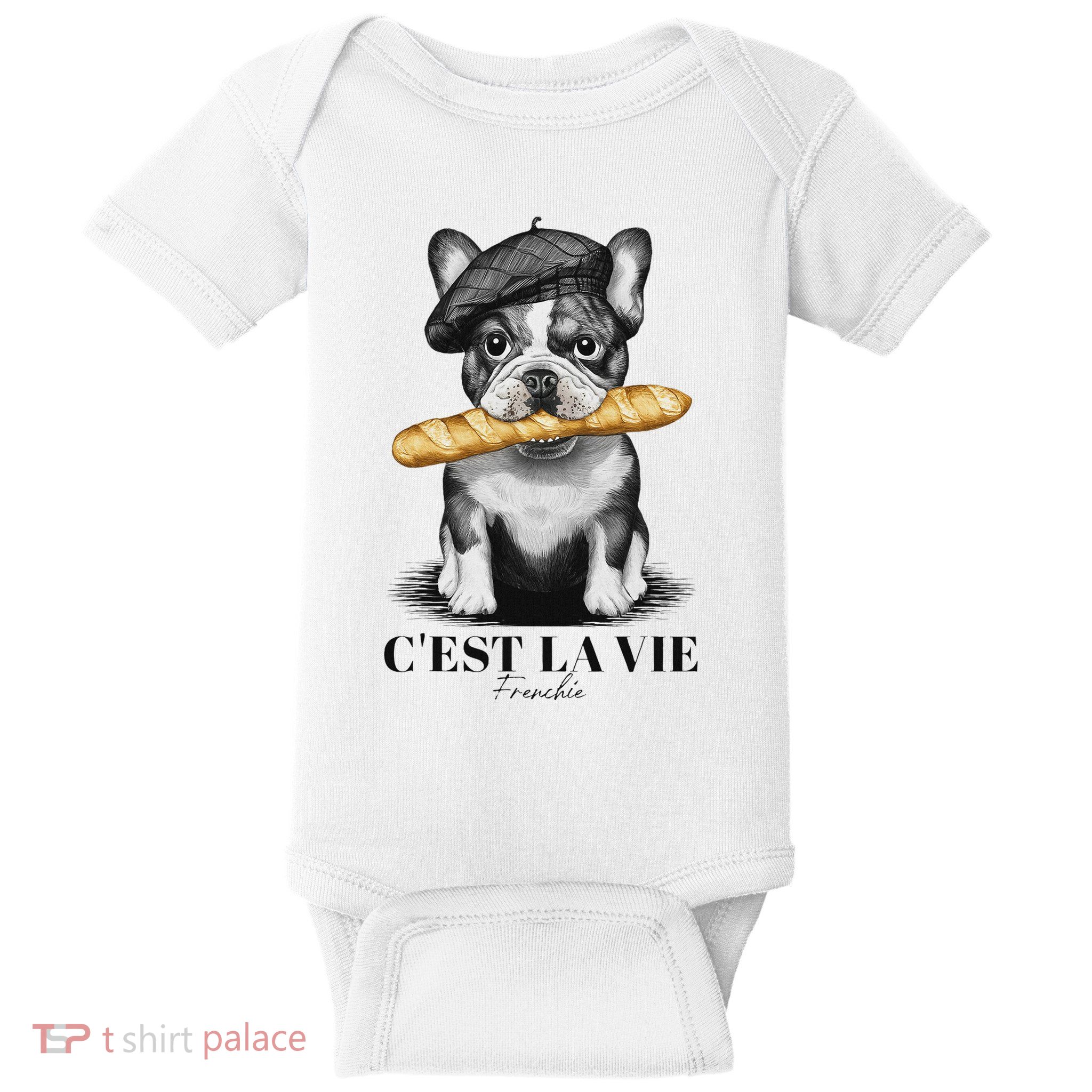 French Bulldog Frenchie Dog Lover Dad Dog Mom CEst La Vie Baby Bodysuit