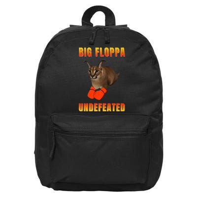 Funny Big Floppa Undefeated Champion, Meme Cat 16 in Basic Backpack