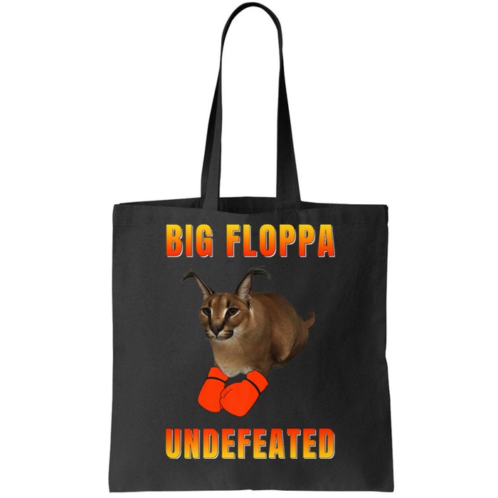 Funny Big Floppa Undefeated Champion, Meme Cat Tote Bag