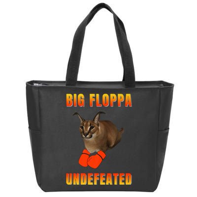 Funny Big Floppa Undefeated Champion, Meme Cat Zip Tote Bag