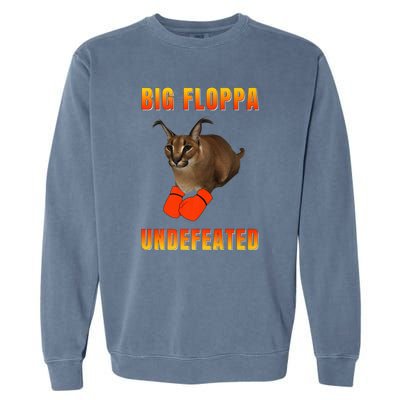 Funny Big Floppa Undefeated Champion, Meme Cat Garment-Dyed Sweatshirt