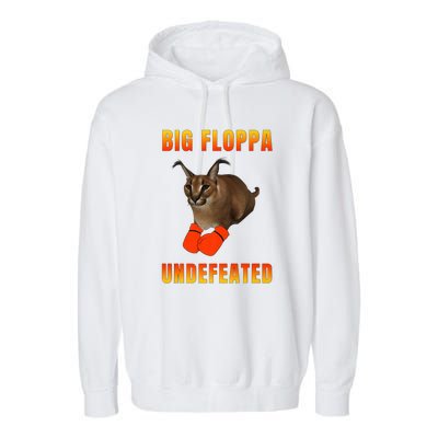 Funny Big Floppa Undefeated Champion, Meme Cat Garment-Dyed Fleece Hoodie