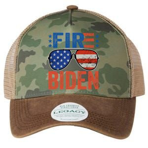 Funny Biden Fire Sunglasses American Flag 2024 Legacy Tie Dye Trucker Hat