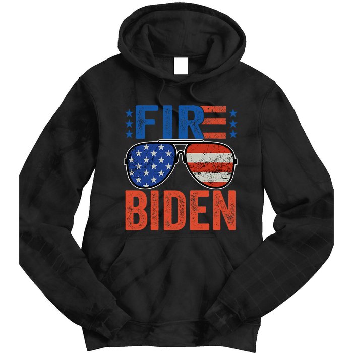 Funny Biden Fire Sunglasses American Flag 2024 Tie Dye Hoodie