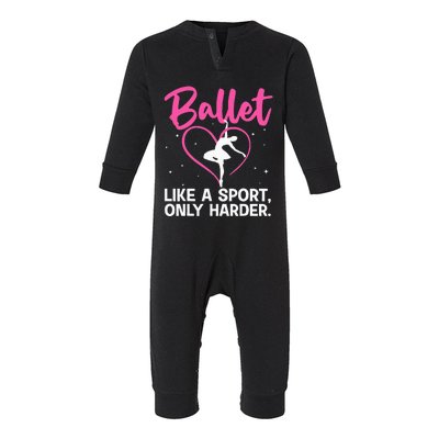 Funny Ballet For Women Girl Ballerina Dance Recital Sports Infant Fleece One Piece