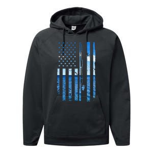 Funny Bass Fishing Usa Performance Fleece Hoodie